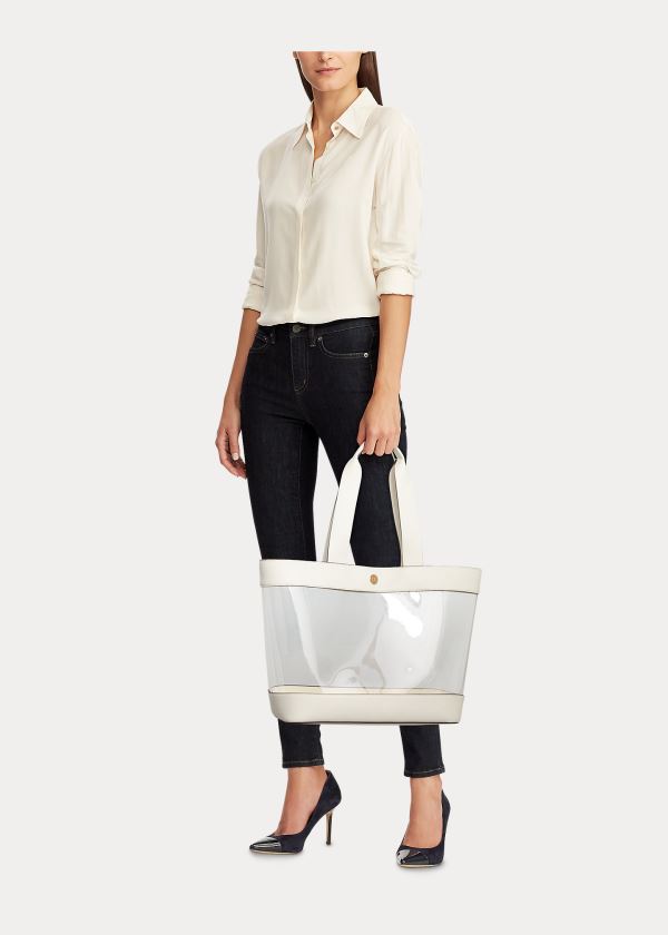 Ralph Lauren Clear Medium Tote Krém | kkszdPnq