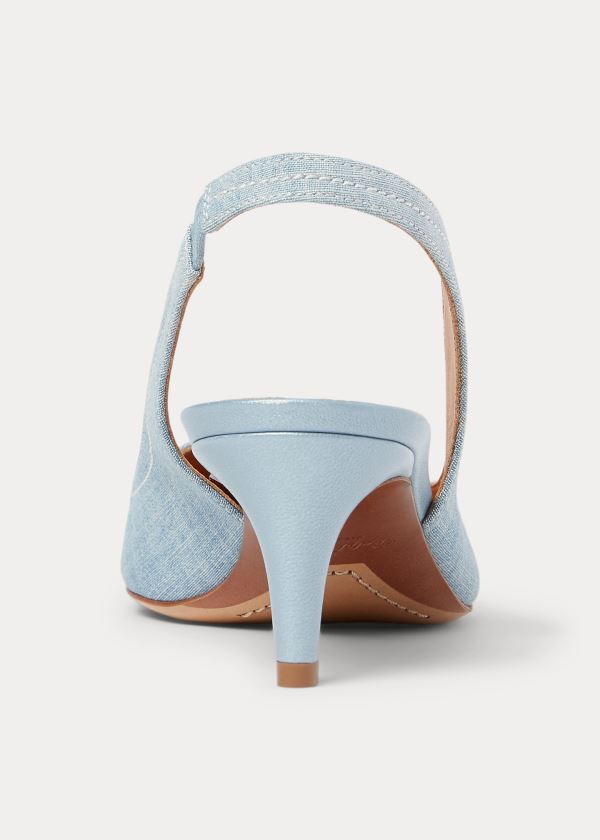 Ralph Lauren Cleo Bavlněné Chambray Pump Blankyt | 6bB7WT23