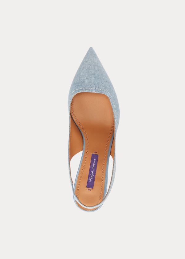 Ralph Lauren Cleo Bavlněné Chambray Pump Blankyt | 6bB7WT23