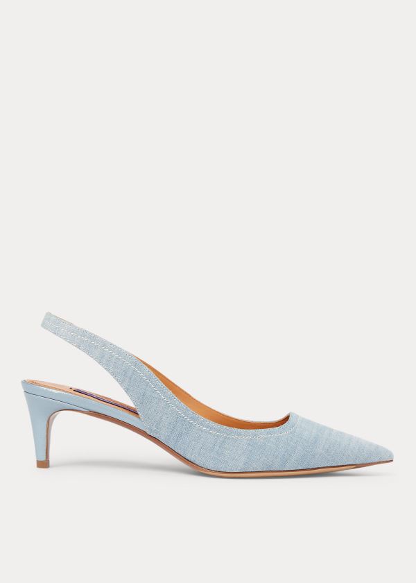 Ralph Lauren Cleo Bavlněné Chambray Pump Blankyt | 6bB7WT23