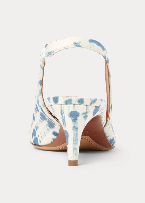 Ralph Lauren Cleo Print Bavlněné Pump Blankyt Bílé | vqTXhZ3W