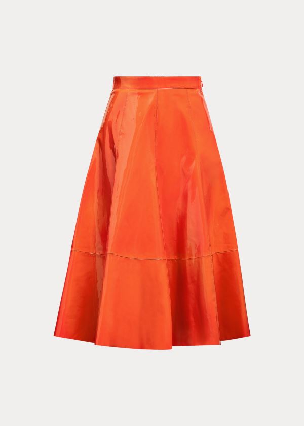 Ralph Lauren Clyde Lakovaná Læder Skirt Oranžové | sya76Jbj