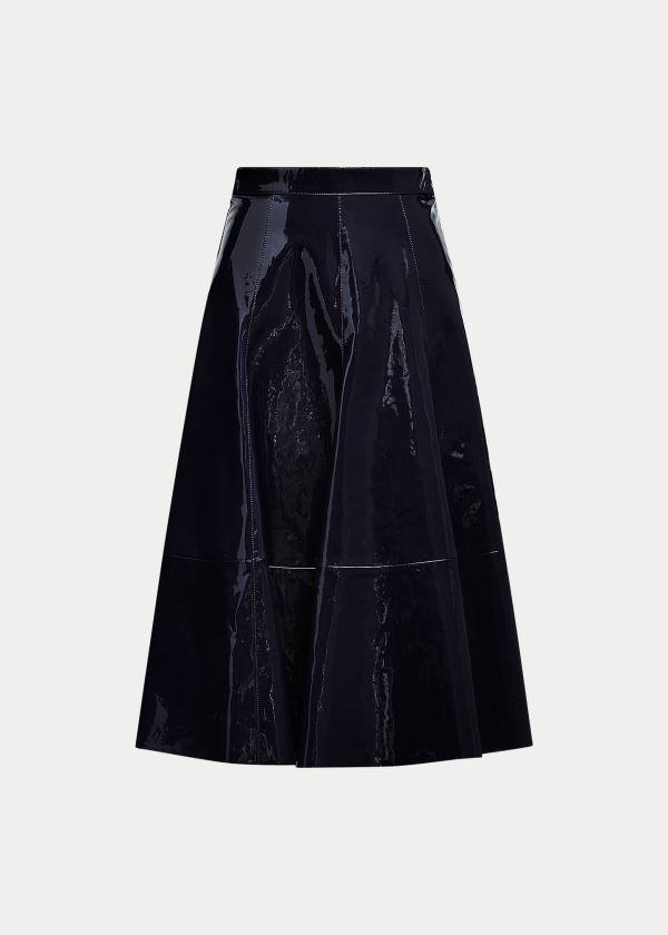 Ralph Lauren Clyde Lakovaná Læder Skirt Tmavě Blankyt | tIpzmJVg