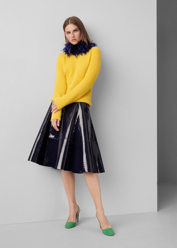 Ralph Lauren Clyde Lakovaná Læder Skirt Tmavě Blankyt | tIpzmJVg