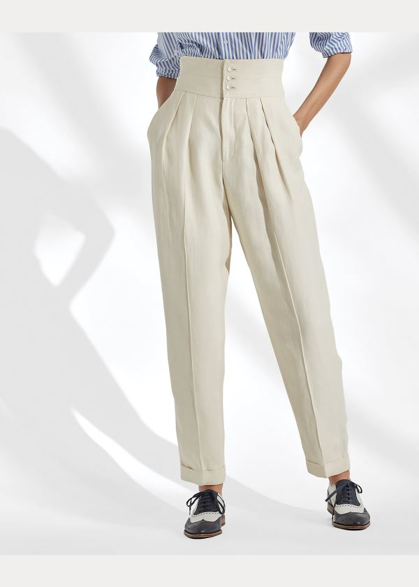 Ralph Lauren Cohen Satin Pant Krém | oYiCp3KF