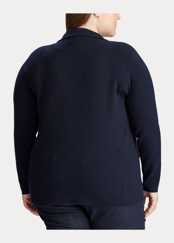 Ralph Lauren Combed Bavlněné Blazer Tmavě Blankyt | Ilcu2JlV
