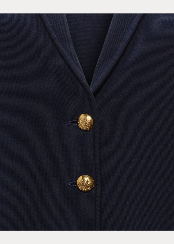 Ralph Lauren Combed Bavlněné Blazer Tmavě Blankyt | Ilcu2JlV