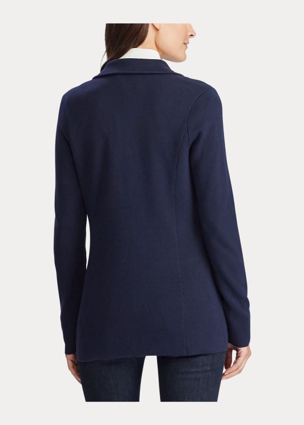 Ralph Lauren Combed Bavlněné Blazer Tmavě Blankyt | rH41uDEW