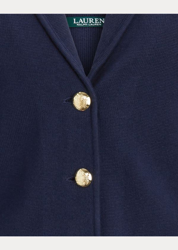 Ralph Lauren Combed Bavlněné Blazer Tmavě Blankyt | rH41uDEW