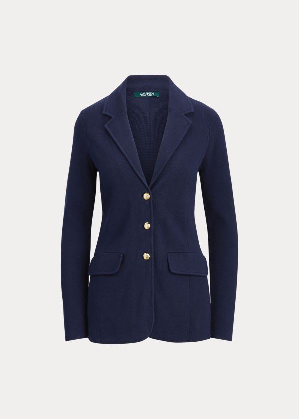 Ralph Lauren Combed Bavlněné Blazer Tmavě Blankyt | rH41uDEW