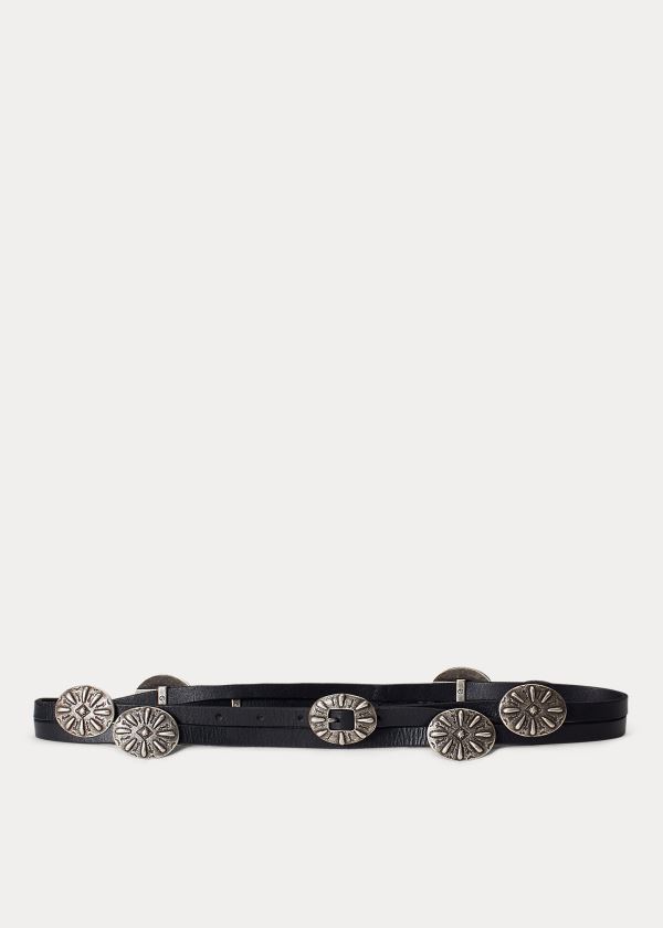 Ralph Lauren Concho Læder Wrap Belt Černé | 3tABkYWF