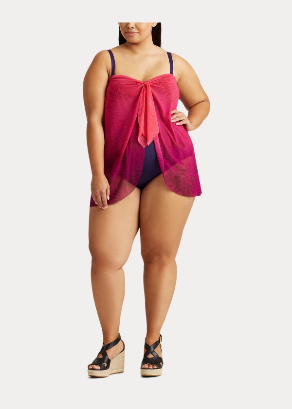 Ralph Lauren Convertible Ombré One-Piece Růžové Tmavě Blankyt | crVTxyJp