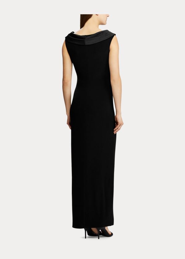Ralph Lauren Crepe Off-the-Shoulder Gown Černé | Prab5Ncz