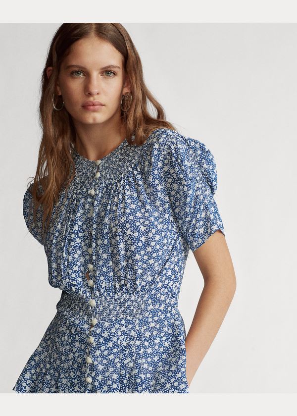 Ralph Lauren Crepe Peplum Blouse Blankyt Bílé | Agu1sGIJ