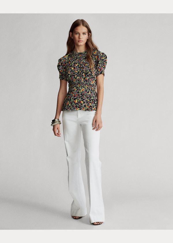 Ralph Lauren Crepe Peplum Blouse Viacfarebný | F6mtJR5v