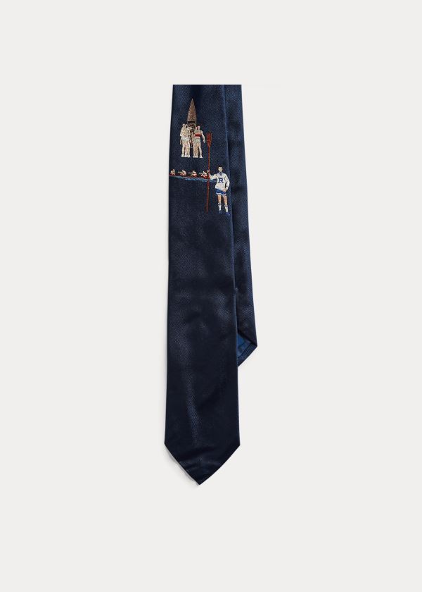 Ralph Lauren Crew-Inspired Silk Tie Tmavě Blankyt | yw4PISxq