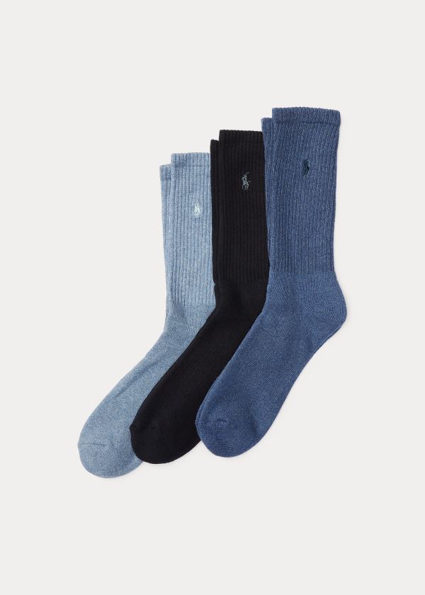 Ralph Lauren Crew Sock 3-Pack Blankyt | UWyqignb