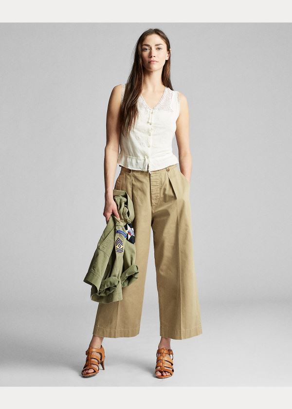Ralph Lauren Crochet-Trimmed Camisole Bílé | TW9gWo5Q