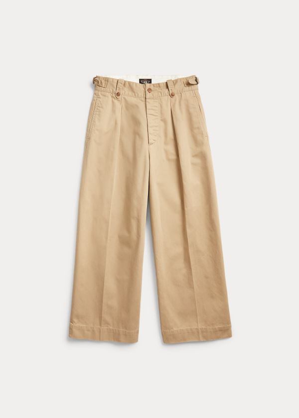Ralph Lauren Cropped Bavlněné Široké-Leg Pant Hnědožlutý | SpZ5B2Wn