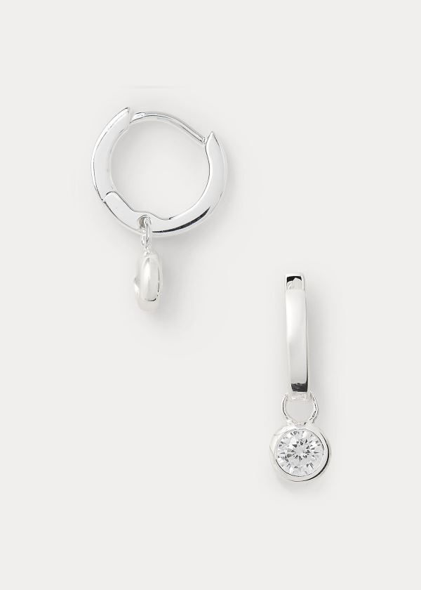 Ralph Lauren Cubic Zirconia Drop Earrings Stříbrné | FylWebuS