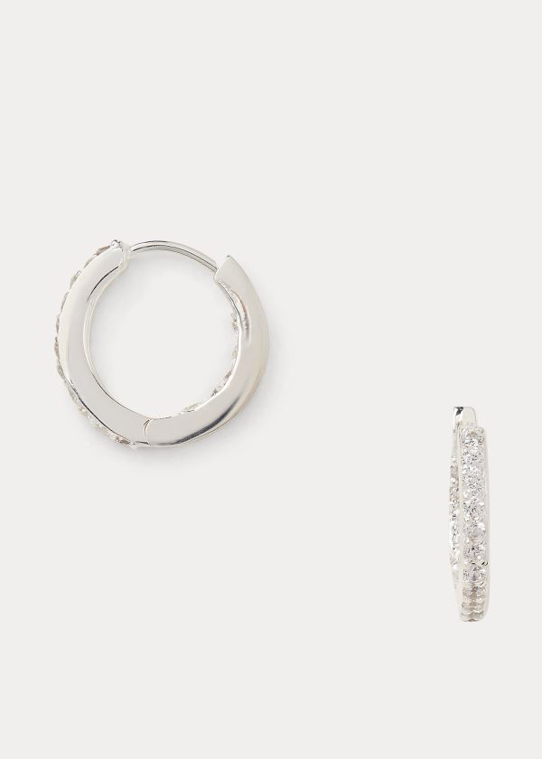 Ralph Lauren Cubic Zirconia Hoop Earrings Stříbrné | viFdc763