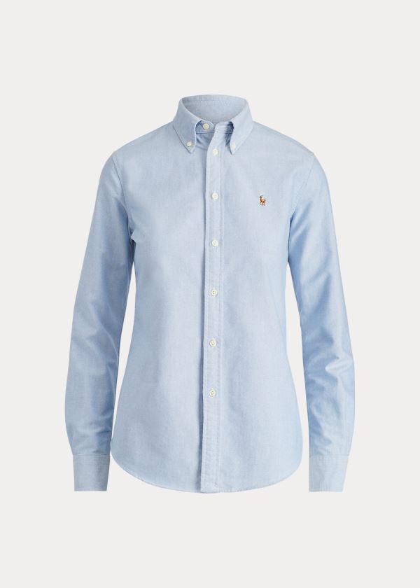 Ralph Lauren Custom Fit Bavlněné Oxford Shirt Blankyt | D37aowzk