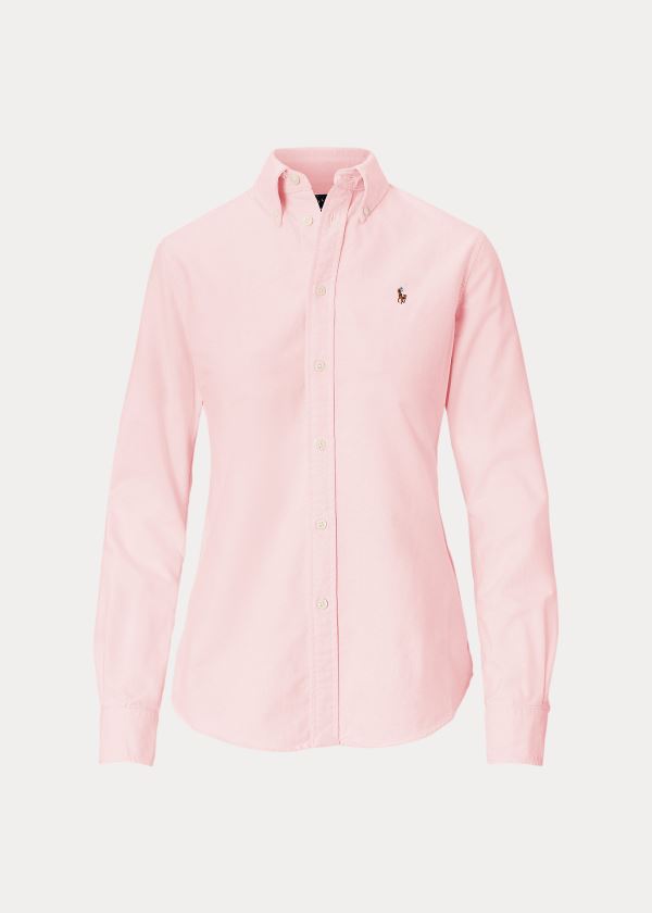 Ralph Lauren Custom Fit Bavlněné Oxford Shirt Růžové | fWbr04sd