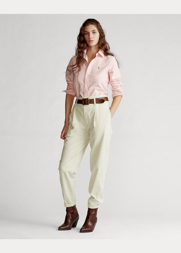 Ralph Lauren Custom Fit Bavlněné Oxford Shirt Růžové | fWbr04sd