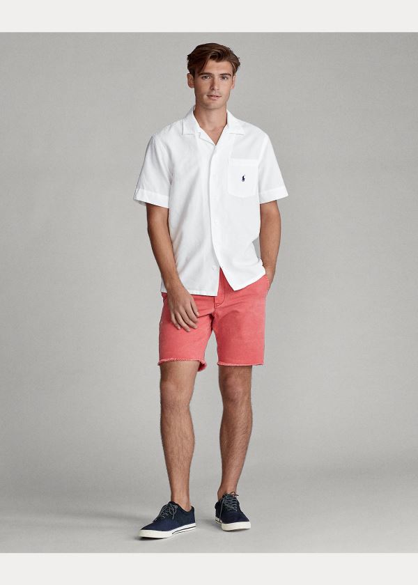 Ralph Lauren Custom Fit Camp Shirt Bílé | d7PSHRNr