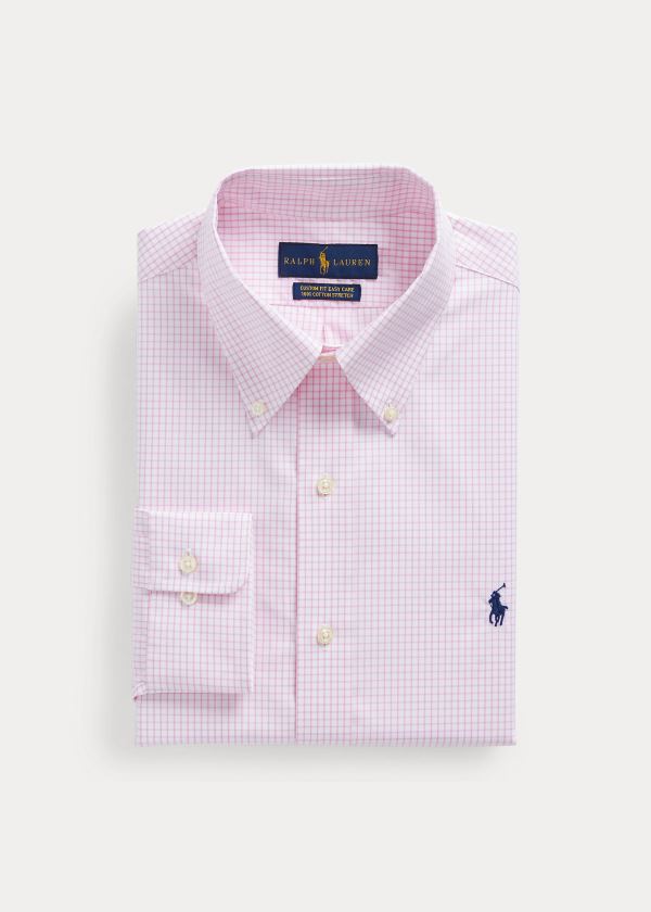 Ralph Lauren Custom Fit Checked Shirt Růžové Bílé | EUIpWz8n