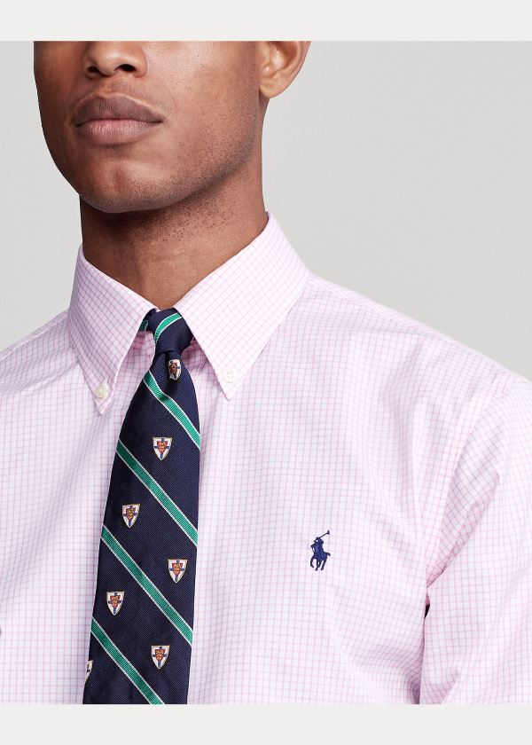 Ralph Lauren Custom Fit Checked Shirt Růžové Bílé | EUIpWz8n