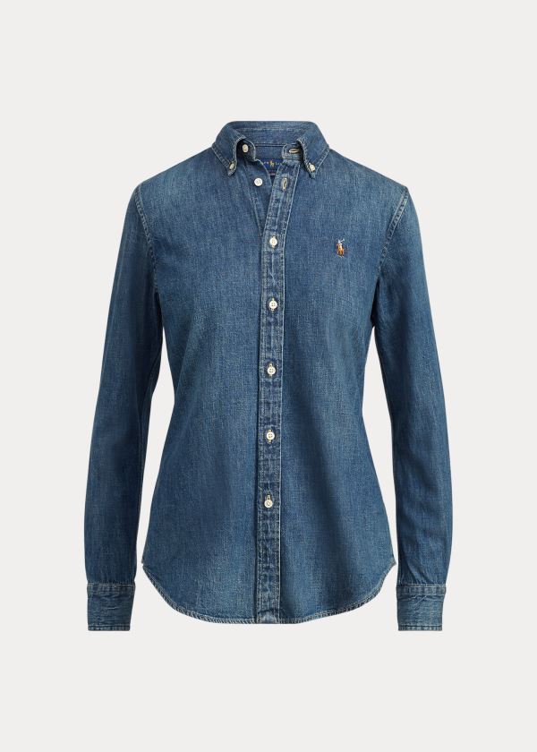 Ralph Lauren Custom Fit Denim Shirt Blankyt Blankyt Světle Modré | aNm9njYO