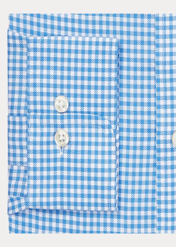 Ralph Lauren Custom Fit Gingham Dobby Shirt Blankyt Bílé | EFmK8itL