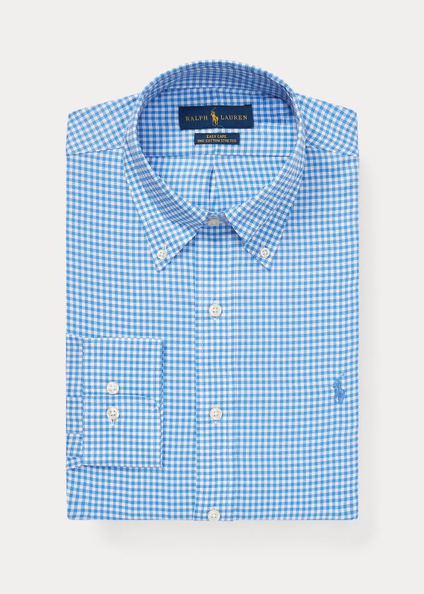 Ralph Lauren Custom Fit Gingham Dobby Shirt Blankyt Bílé | EFmK8itL