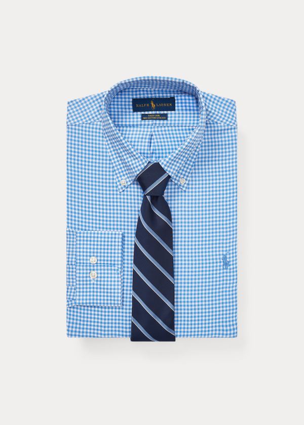 Ralph Lauren Custom Fit Gingham Dobby Shirt Blankyt Bílé | EFmK8itL