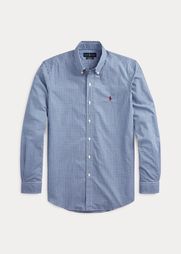 Ralph Lauren Custom Fit Gingham Shirt Královská Modrá Blankyt Bílé | xRxVyUJc