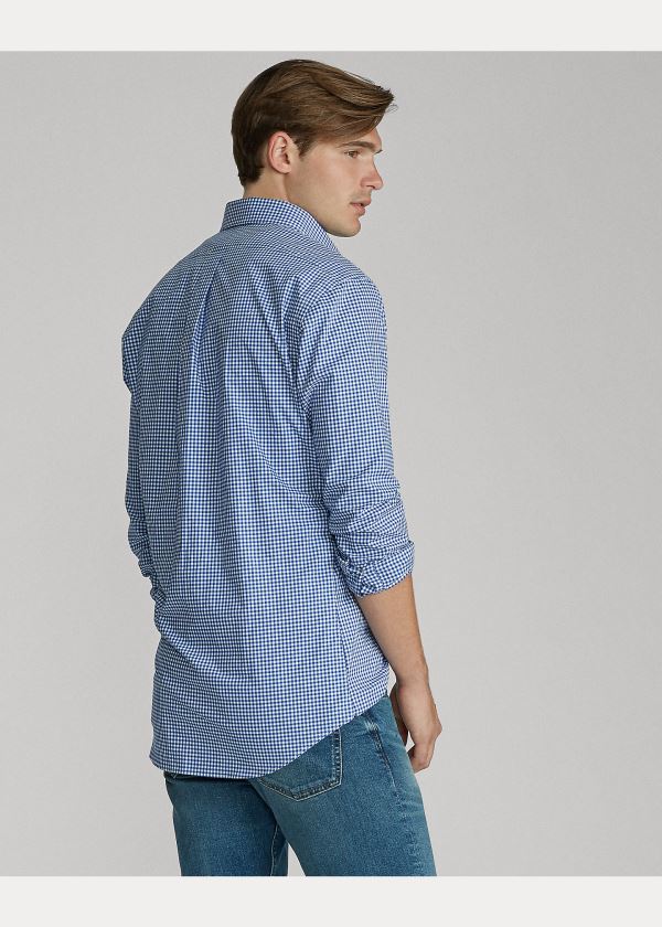 Ralph Lauren Custom Fit Gingham Shirt Královská Modrá Blankyt Bílé | xRxVyUJc