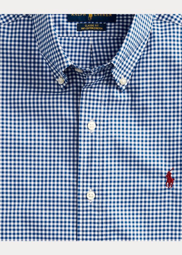 Ralph Lauren Custom Fit Gingham Shirt Královská Modrá Blankyt Bílé | xRxVyUJc