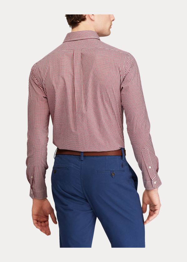 Ralph Lauren Custom Fit Gingham Shirt Vínové Bílé | Qxmqht8Q