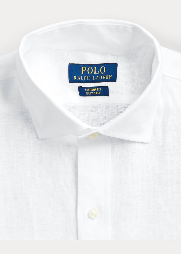 Ralph Lauren Custom Fit Linen Shirt Bílé | VAzaKlAB