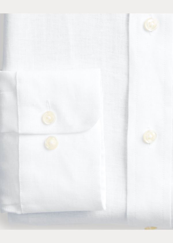 Ralph Lauren Custom Fit Linen Shirt Bílé | VAzaKlAB