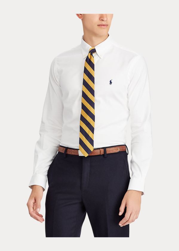 Ralph Lauren Custom Fit Performance Shirt Bílé | kPRGPgLt