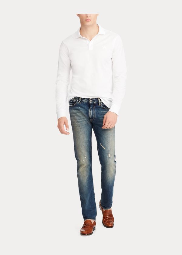 Ralph Lauren Custom Fit PiquÃ© Polo Shirt Bílé | zLXLSMpi