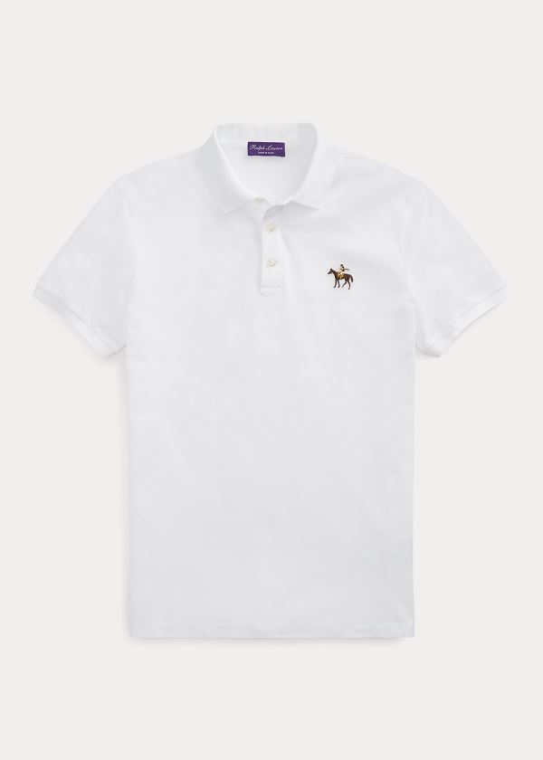 Ralph Lauren Custom Fit Piqué Polo Shirt Bílé | Vveo1V3b