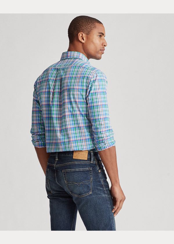 Ralph Lauren Custom Fit Plaid Poplin Shirt Blankyt Růžové Viacfarebný | Sh87Nl9W