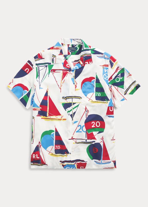 Ralph Lauren Custom Fit Sailboat Shirt Bílé Viacfarebný | 6OfzRd11