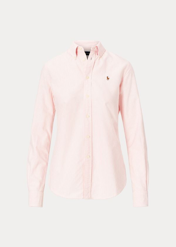 Ralph Lauren Custom Fit Striped Shirt Růžové Bílé | MZq4hcj5