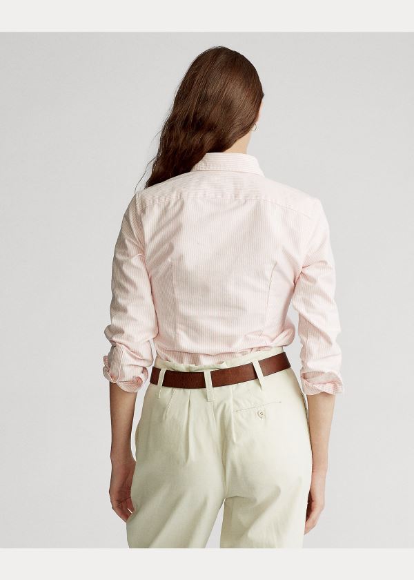 Ralph Lauren Custom Fit Striped Shirt Růžové Bílé | MZq4hcj5