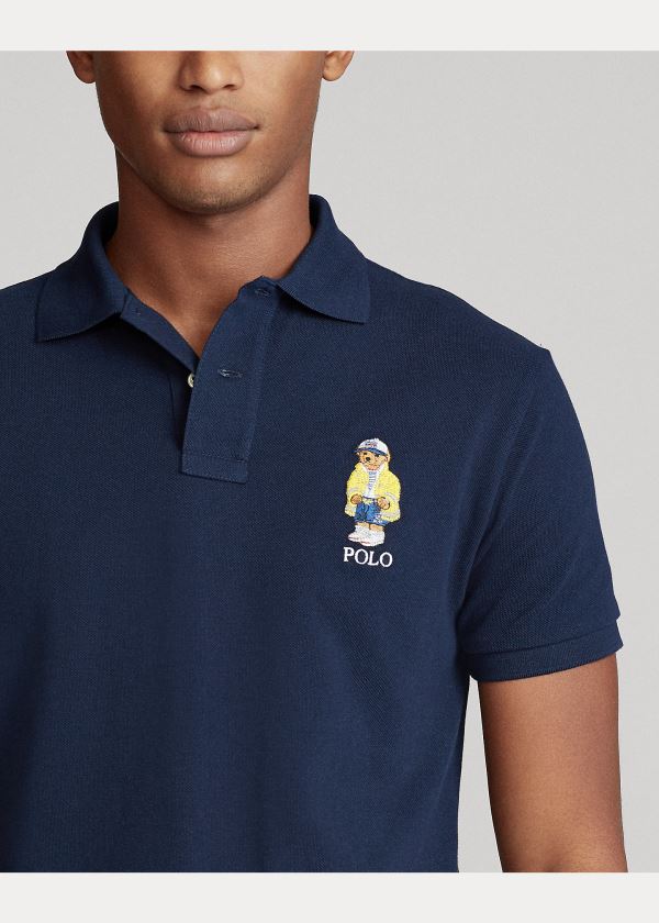 Ralph Lauren Custom Slim CP-93 Bear Polo Tmavě Blankyt | 25651zQx