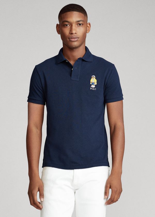 Ralph Lauren Custom Slim CP-93 Bear Polo Tmavě Blankyt | 25651zQx